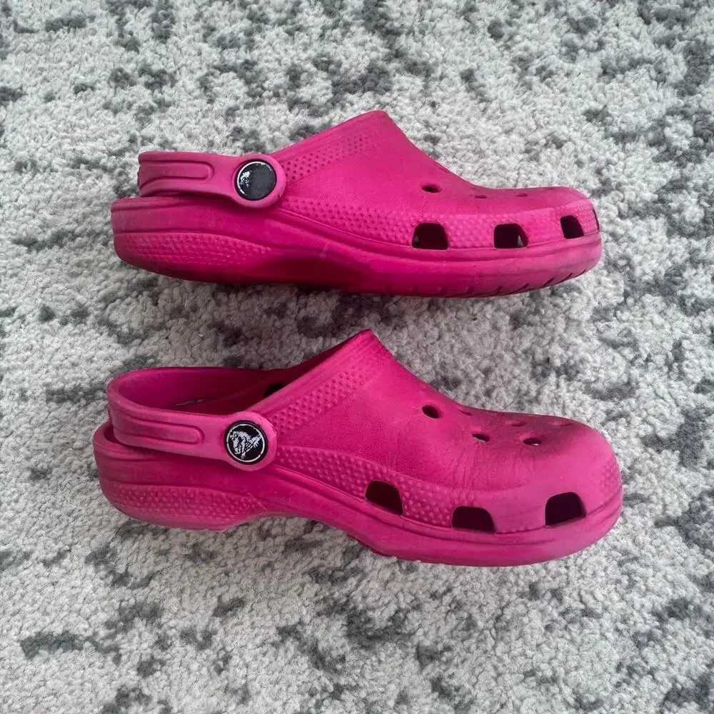 Girls Pink Crocs Size 13C